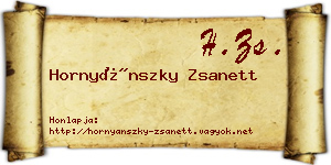 Hornyánszky Zsanett névjegykártya